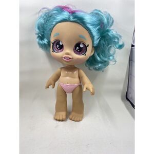 Moose Kindi Kids Pre-School 10" Doll Blue Pink Hair  Pink Eyes Bobble Head